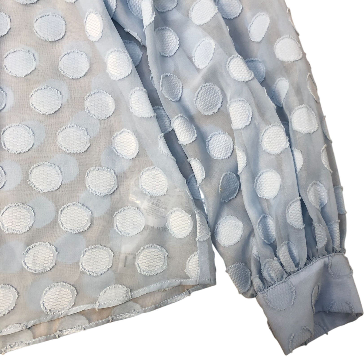 River Island Blue Polka Dot Blouse With Tie Size 12