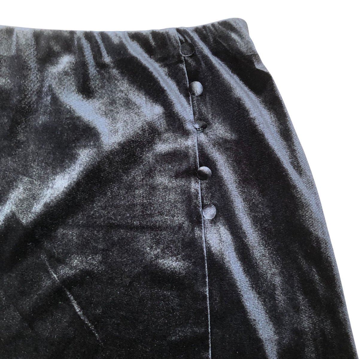 River Island Black Velvet Skirt Size 10 Women's Casual High Waisted
