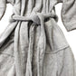Short Grey Bathrobe Soft Cotton Comfortable Wrap Style Size L