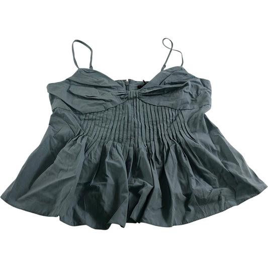 River Island UK12 Women's Light Blue Pleated Spaghetti Strap Tank Top