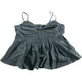 River Island UK12 Women's Light Blue Pleated Spaghetti Strap Tank Top