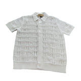 River Island Men's Short Sleeve White Knitted Cardigan Size M Stylish Design