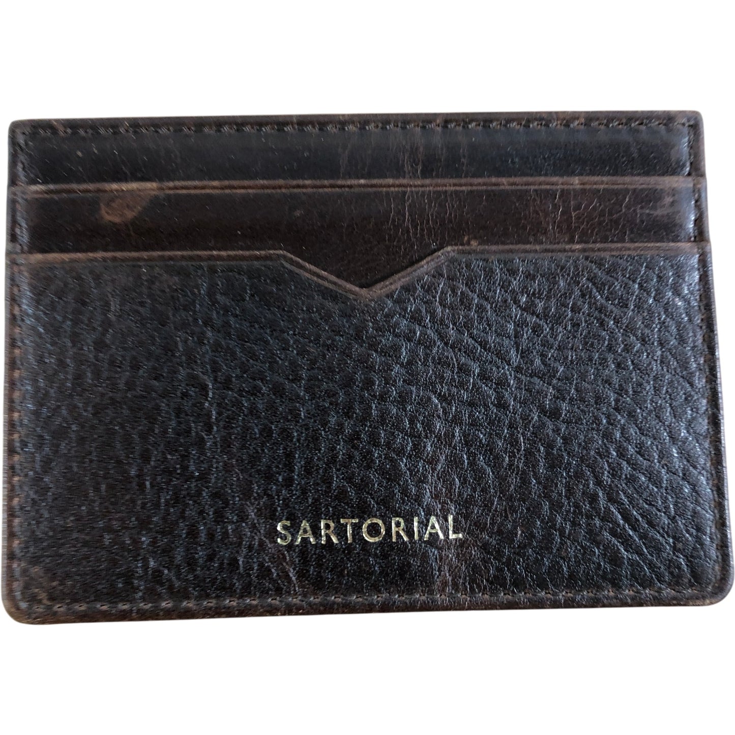 SARTORIAL Leather Card Case Dark Brown Men's Wallet with Slim Design