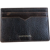 SARTORIAL Leather Card Case Dark Brown Men's Wallet with Slim Design