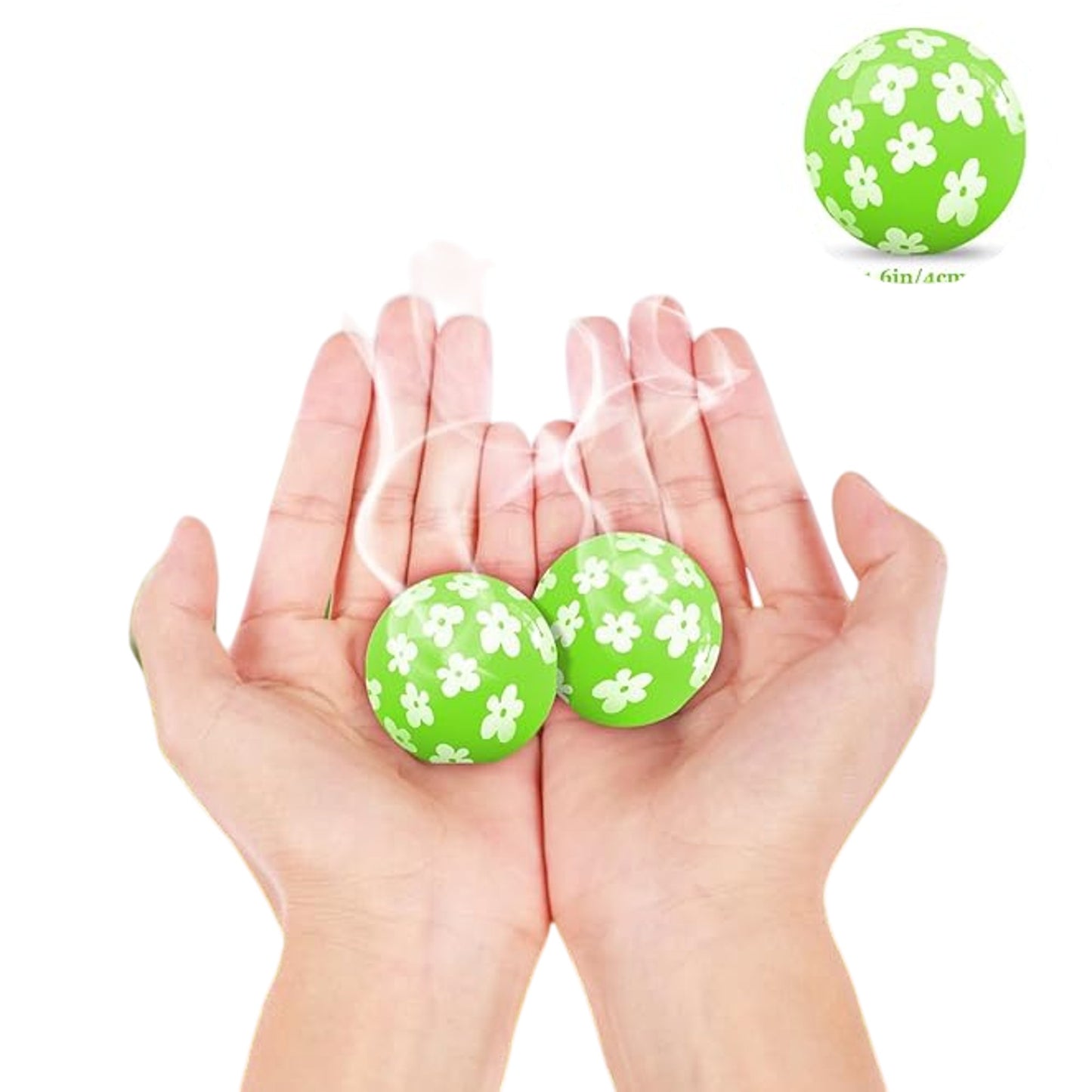 Green Flower Scented Shoe Fresheners Pack Of Six Ball Fresheners For Gym Bags