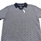 River Island Studios Navy Diamond Pattern Smart Casual Polo Shirt Size M