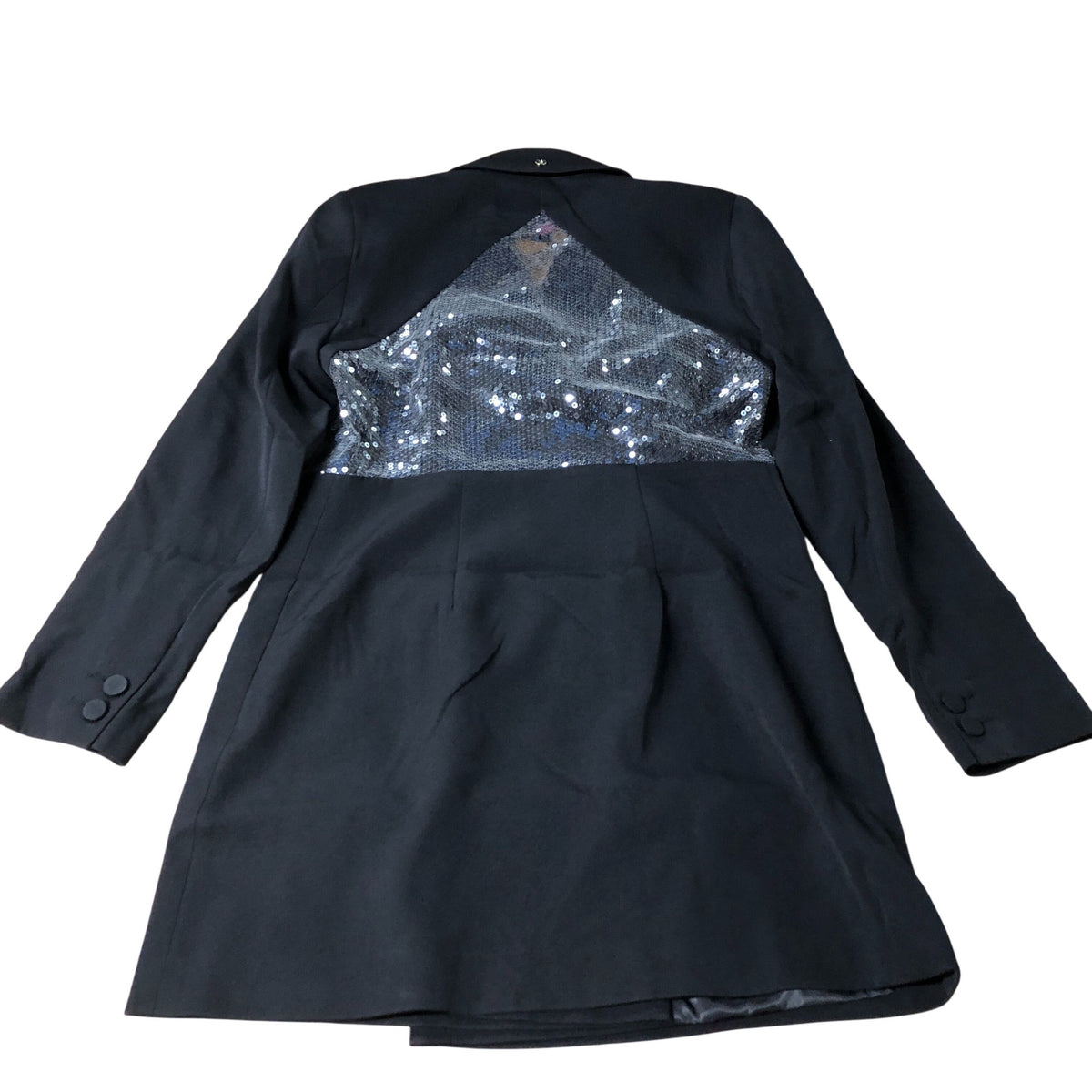 Black Double Breasted Jacket Women's Sequin Detail