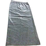 River Island Sequin Midi Skirt Women's Stretch Beige Size 8