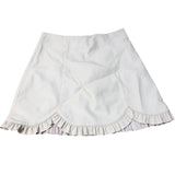 River Island A-Line Skirt Size UK8 Women's Ruffled Hem Cream Polyurethane