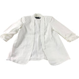 Pieces White Ruched Sleeve Blazer - Size 8