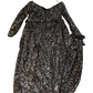 Evening Dress UK20 Women's Long Sequin Black Gold Glittery Party