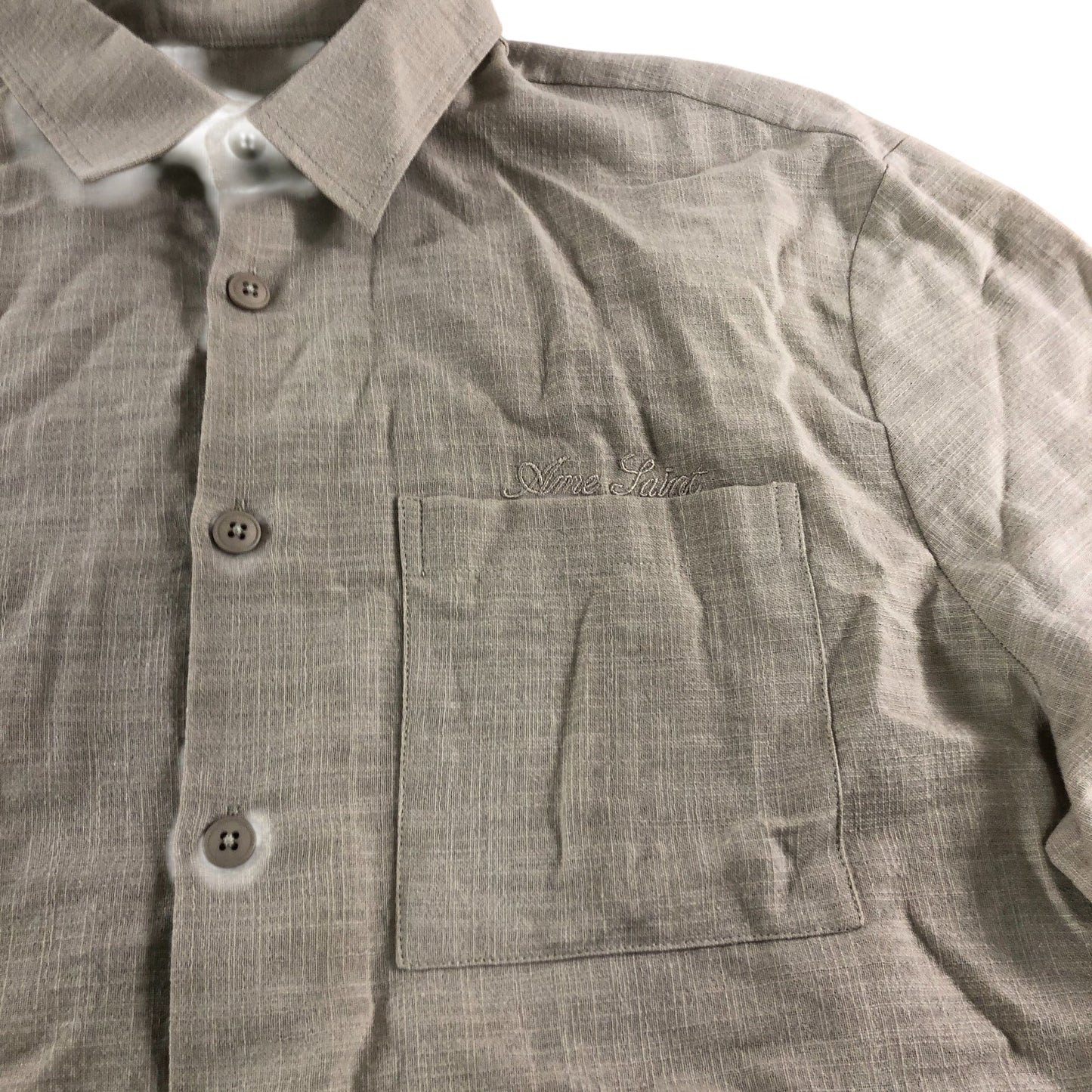 River Island Casual Shirt UK L Men's Lightweight Cotton Blend Beige