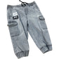 River Island Baby Cargo Pants 100 Cotton Grey Casual Trousers 12-18 Months