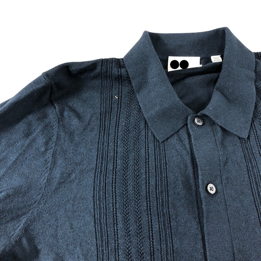Branded Navy Knitted Shirt - Size Medium