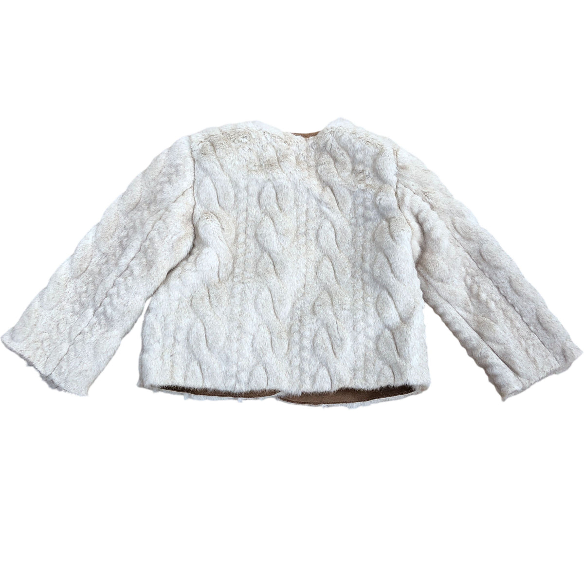 River Island Girls Cream Faux Fur Coat