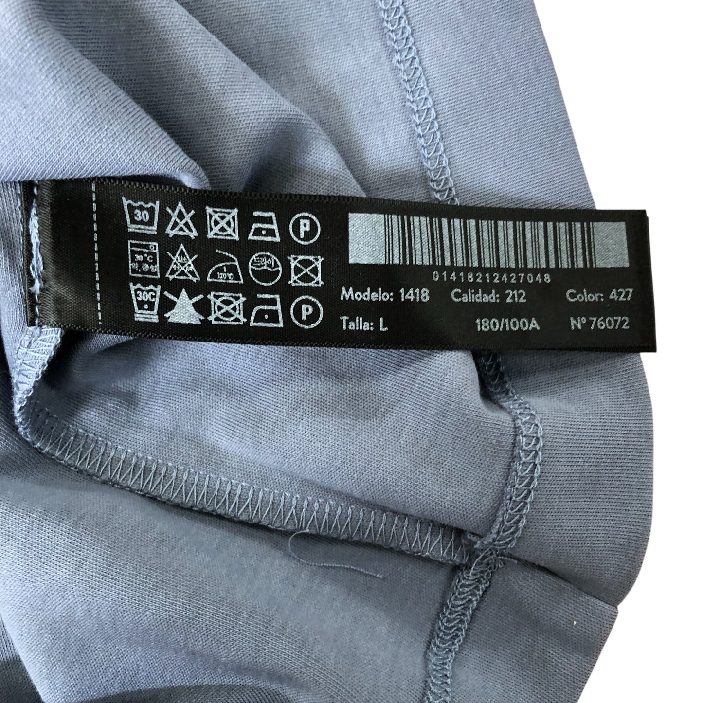 Massimo Dutti Men's T-Shirt Size L Blue Cotton Classic Fit Short Sleeve