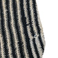 Macrame Sling Striped Shoulder Bag Women's Casual Tote Bag Black Cream