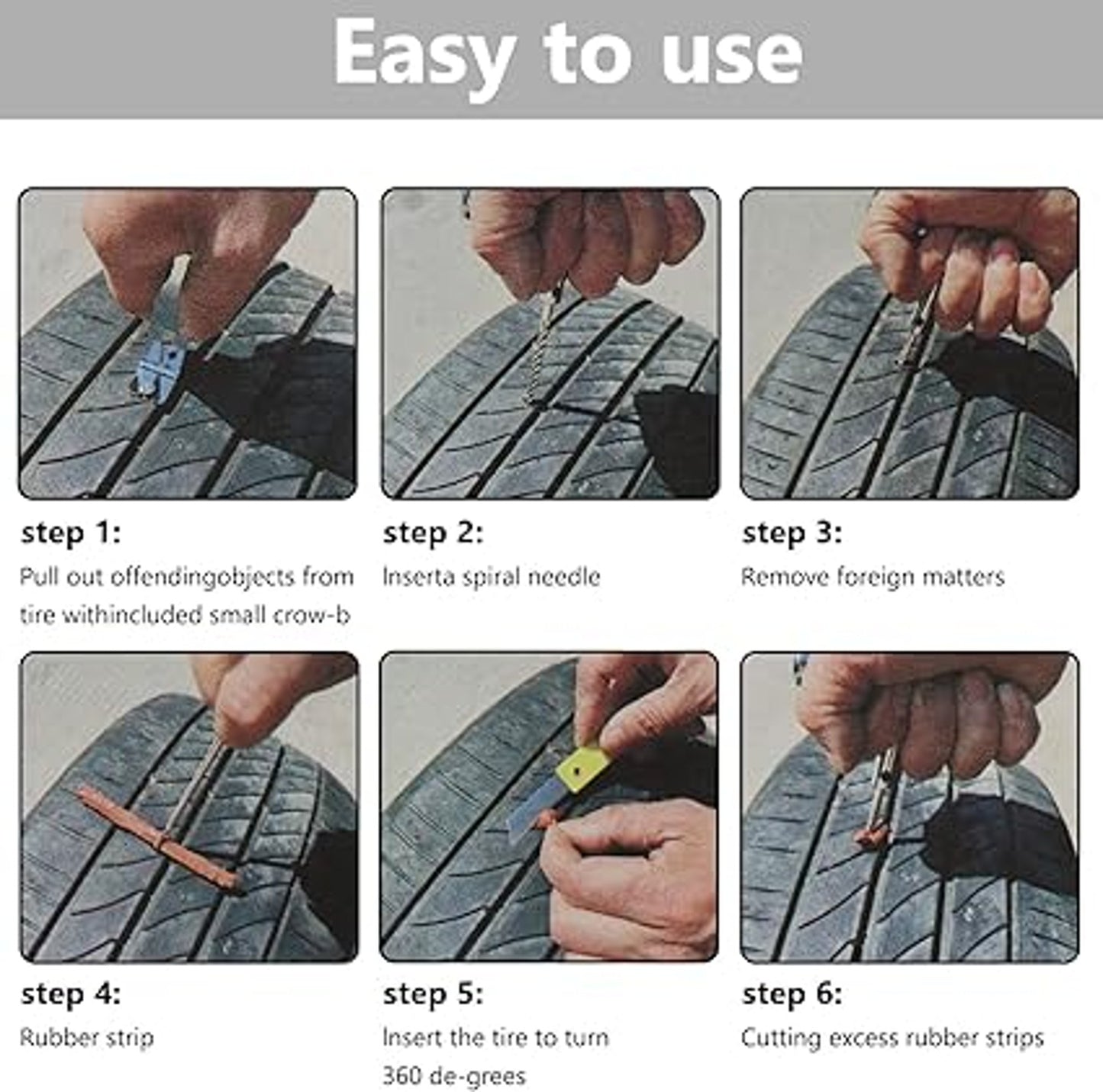 Iceten Tyre Repair Kit, Tyre Puncture Repair Kit with Storage Box Emergency