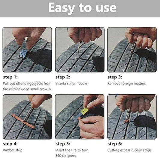 Iceten Tyre Repair Kit, Tyre Puncture Repair Kit with Storage Box Emergency