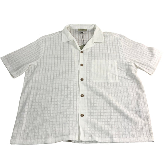 Rivers Island Casual Shirt Short Sleeve White Checked Pattern Men's Size Large