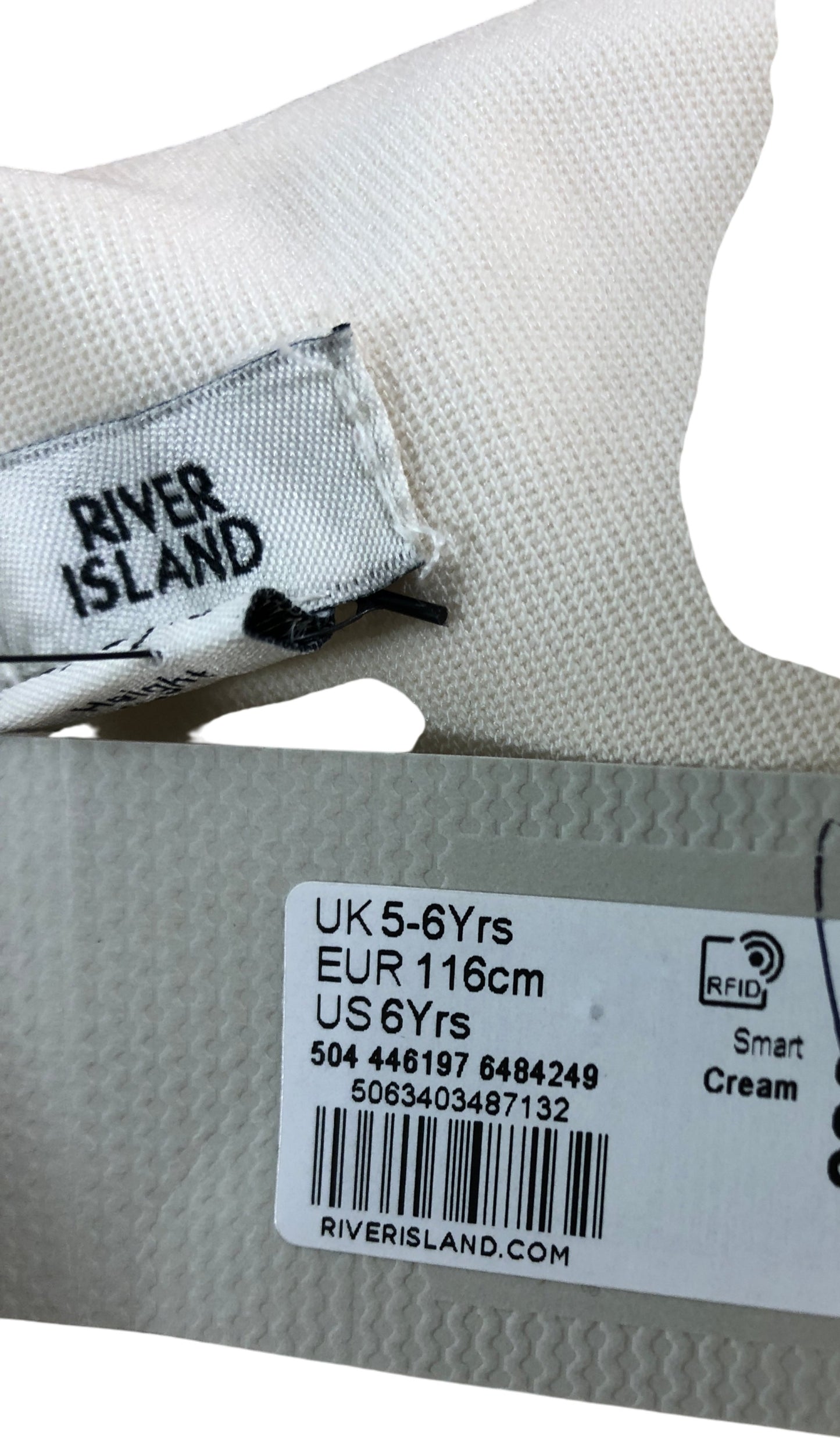 River Island Girls White Skirt 5-6 Years Casual Elasticated Waist Style