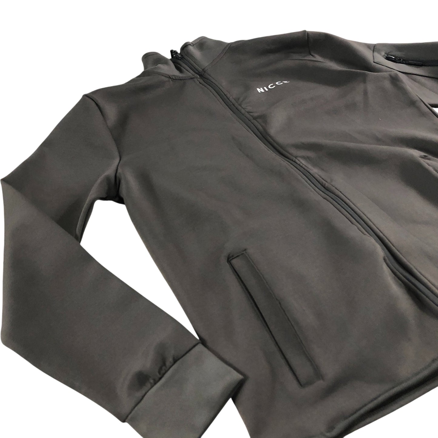 NICCE Men's Grey Zip Up Jacket Casual Lightweight Sportswear Medium