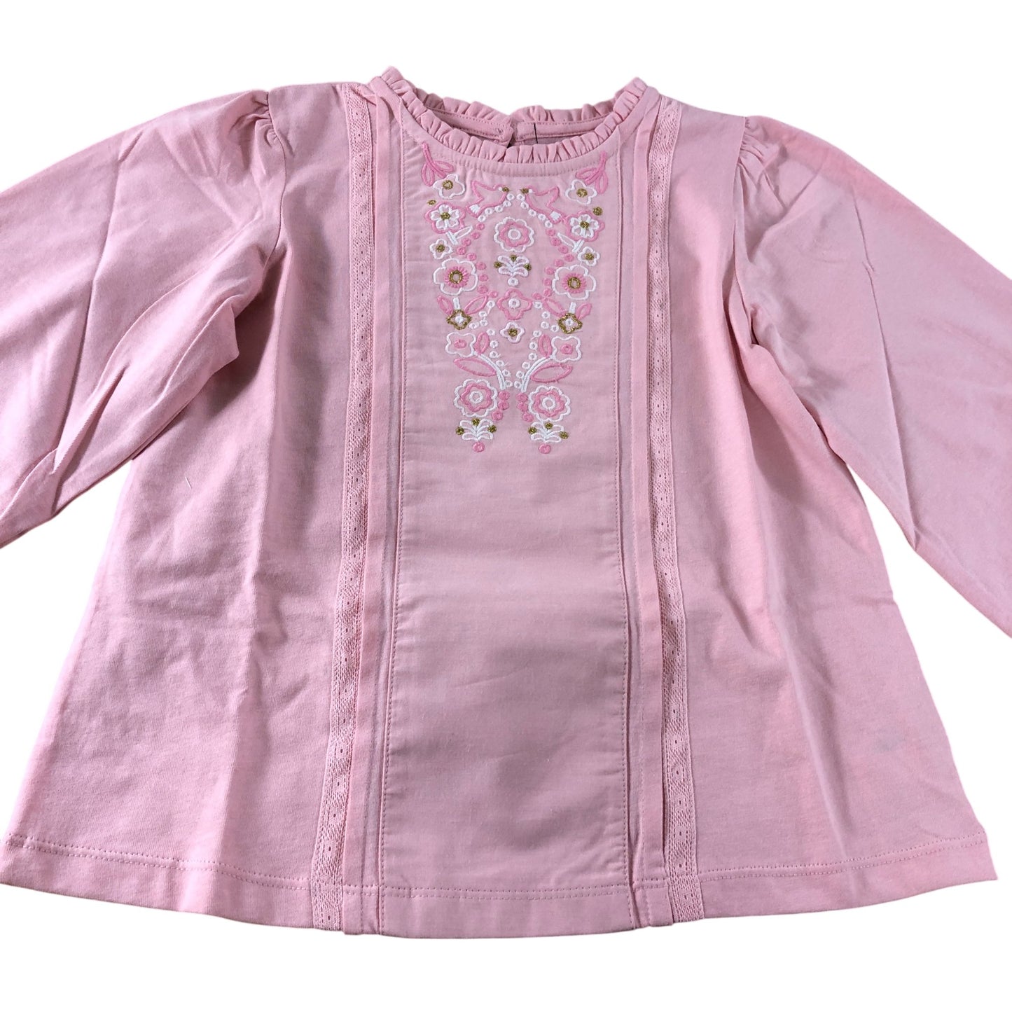 Mini Boden Pink Embroidered Top - 6-7 Years