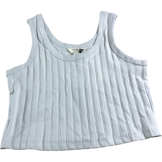 River Island Ribbed Crop Top Size UK L Women's Light Grey Relaxed Fit