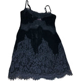 River Island Lace Detail Slip Dress UK8 Women's Black Velvet
