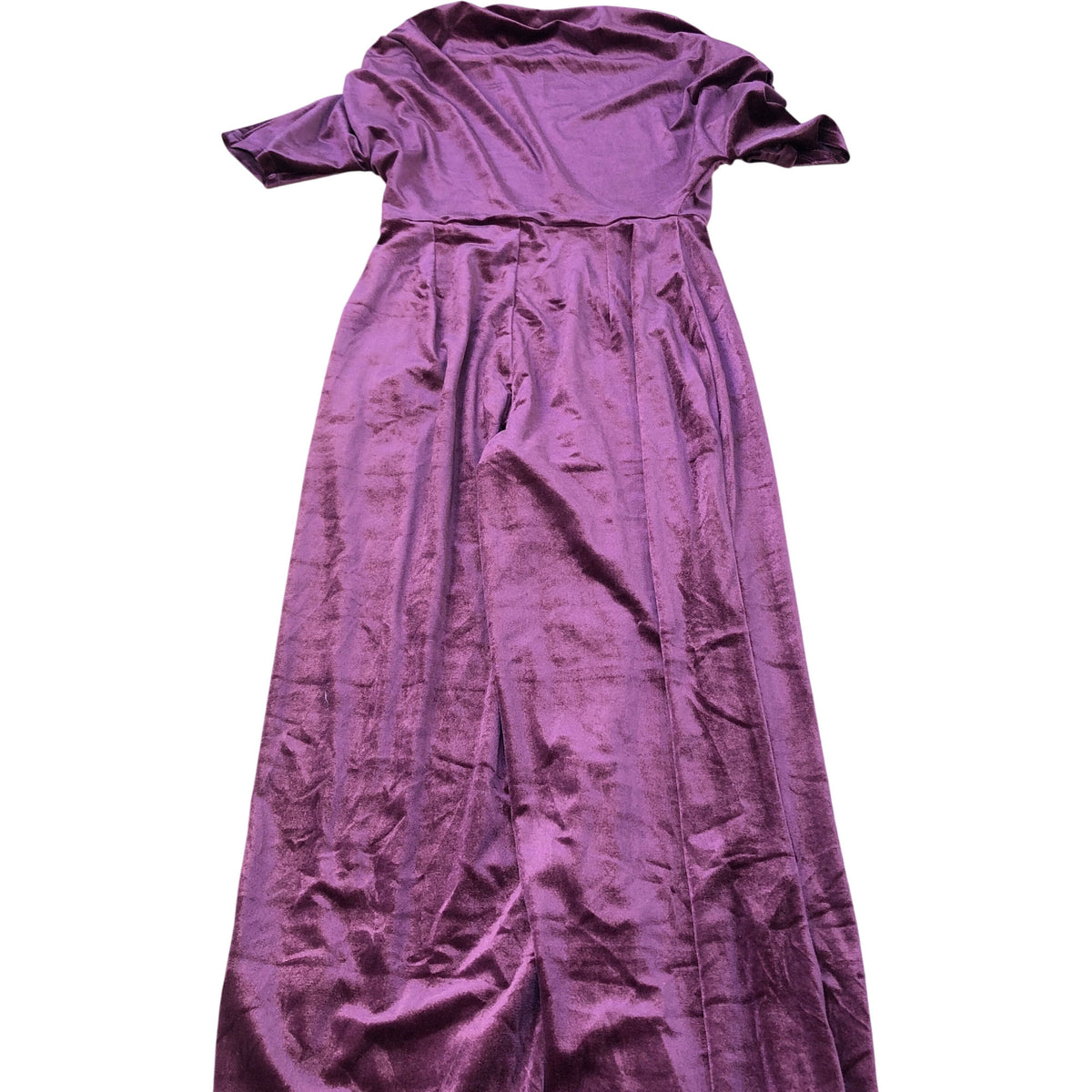 Jumpsuit UK8 Women's Burgundy Luxe Velvet Wide Leg Party Outfit