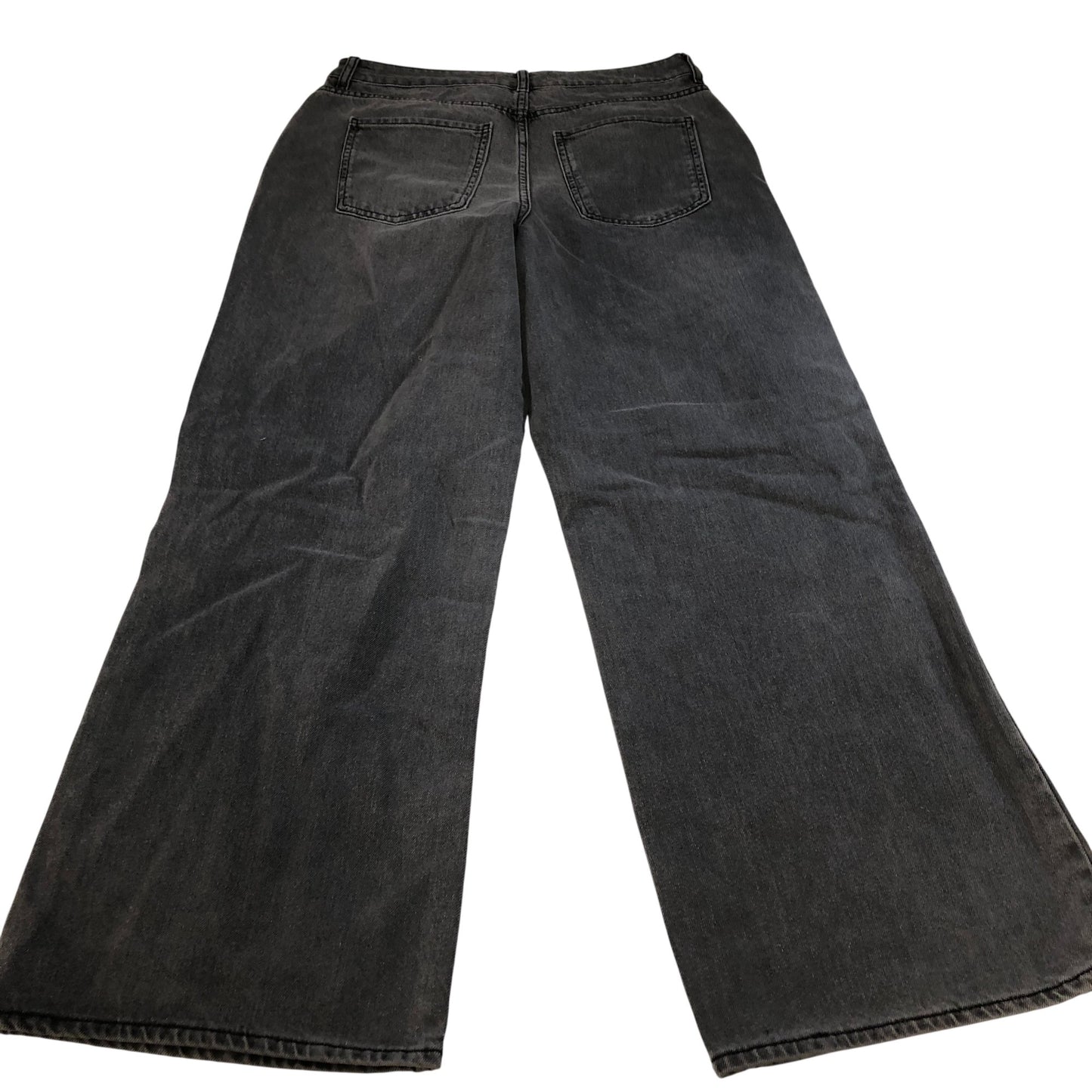 Wide Leg Jeans Women's Dark Grey Casual Denim UK14