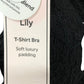 ella M Lily T Shirt Bra UK34B Women's Soft Luxury Lace Black Comfort Padding