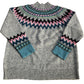 Izzy Fair Isle Jumper Grey Lambswool Blend Long Sleeve