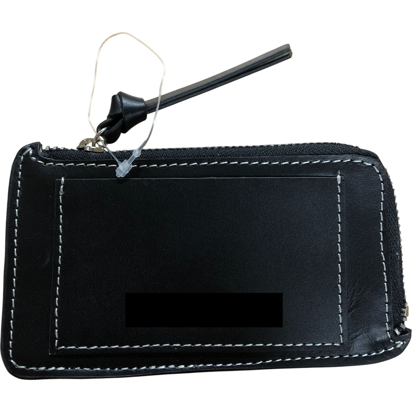 Black Leather Zipper Card Holder Unisex Stylish Design