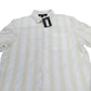 River Island L Button Up Shirt New White Striped Casual Men's Top