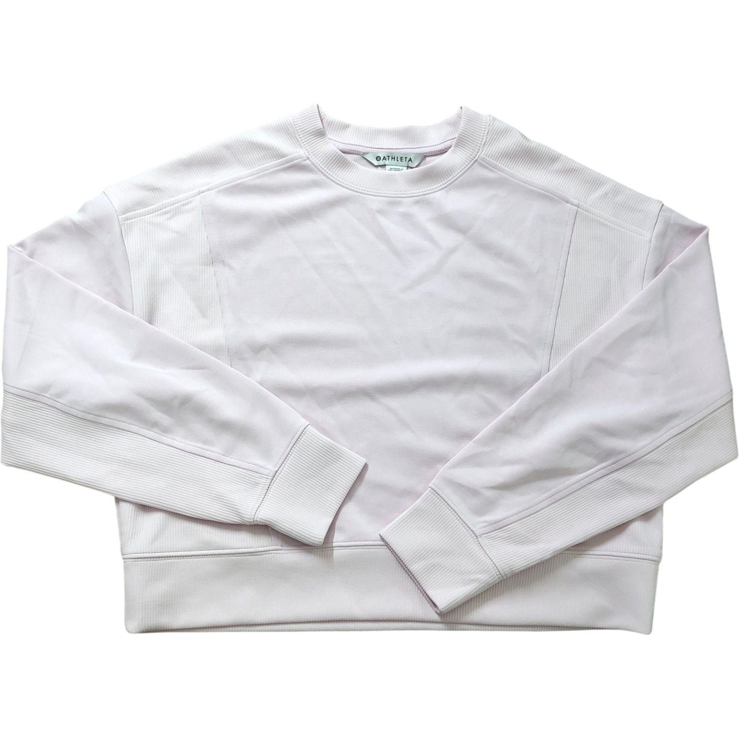 Athleta Seasoft Rib Crewneck Sweatshirt XS Women's Lightweight Pink Top