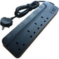 Toprek USB Power Strip 4 Outlets 2 USB-A Ports 1 USB-C Black 13A 3250W