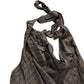 River Island Halter Neck Top UK16 Women's Brown Striped Viscose Blend