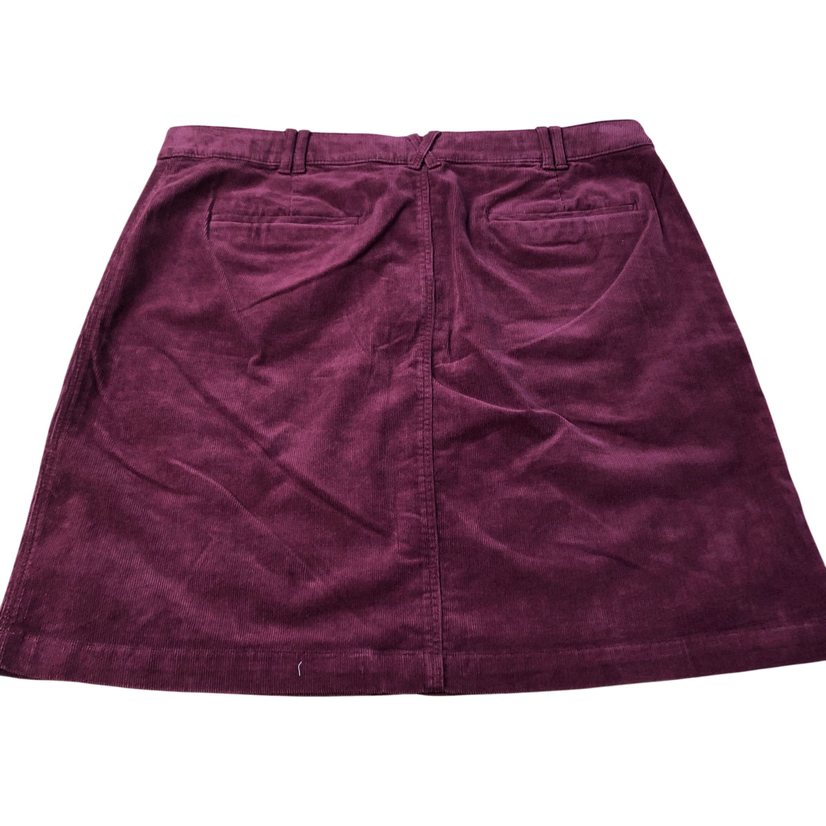 Corduroy Skirt UK Size 18 Women's Burgundy Washable Cotton Blend