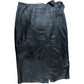 Black Leather Skirt UK16 Women's A Line Style With Belt Retro Fashion