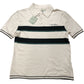 River Island Men's Short Sleeve Polo Shirt Size M Beige Green Stripes