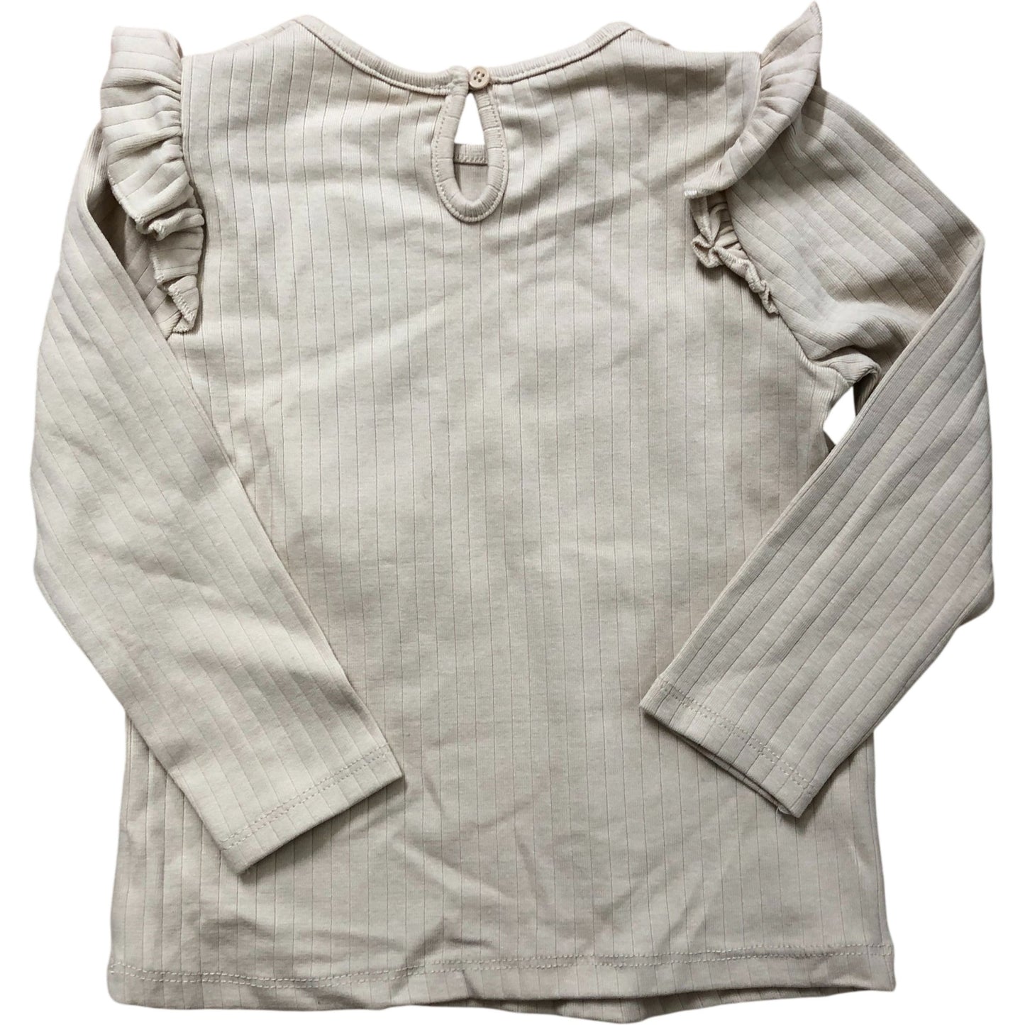 So Cute Organic Baby Top 18-24 Months Cream Long Sleeve Ruffle Detail