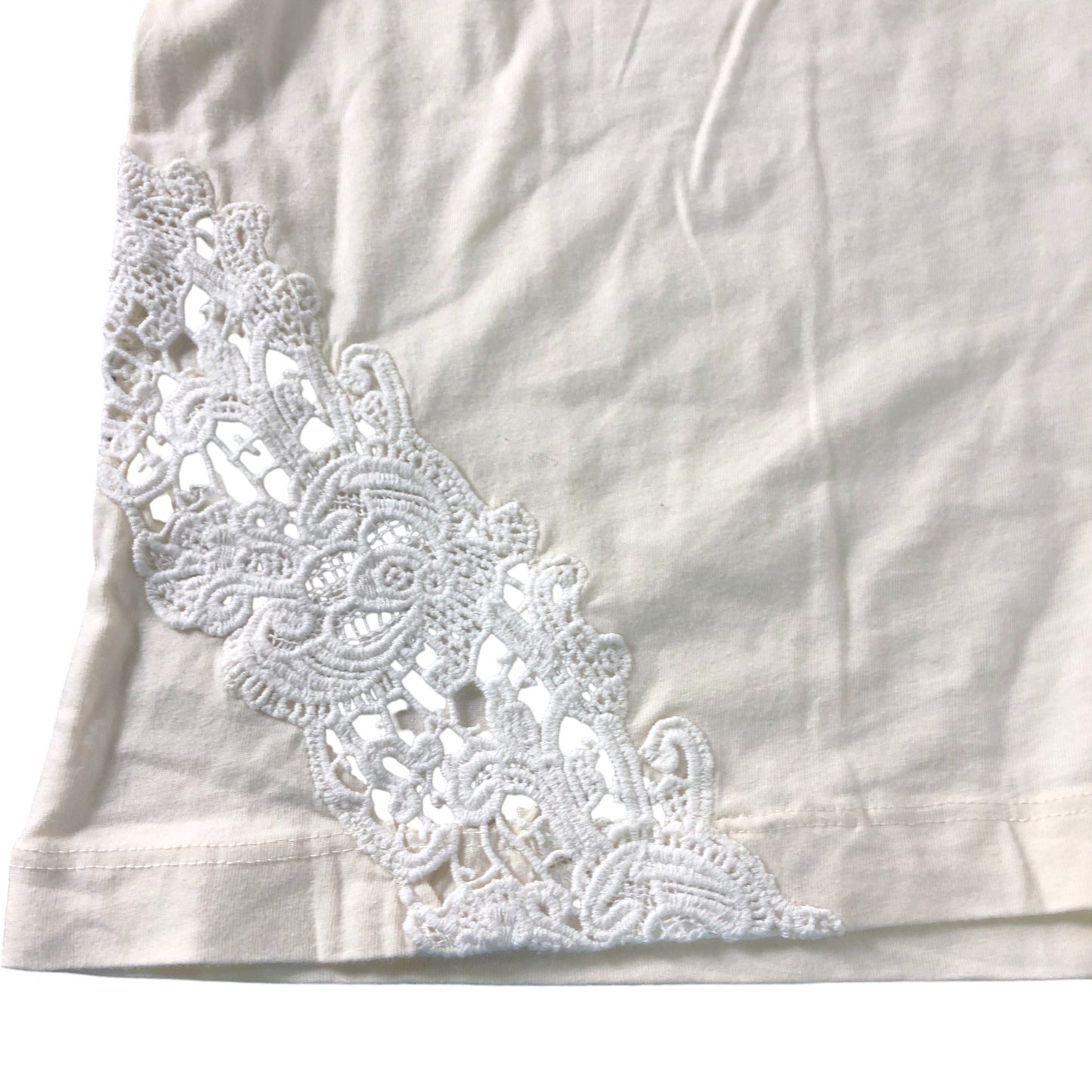 River Island Women's Relaxed Fit Top UK18 Lace Trim Detail Ivory Cream Color