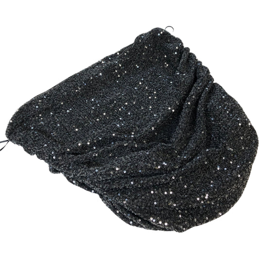 River Island UK16 Women's Sequin Wrap Top Black Shimmer Evening Wear