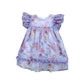 River Island Baby Girls Floral Dress 2-3 Years Purple Ruffle Short Sleeve