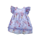 River Island Baby Girls Floral Dress 2-3 Years Purple Ruffle Short Sleeve