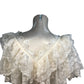 Rivers Island Cream Lace Frill Blouse UK10 Women's Short Sleeve Top Casual