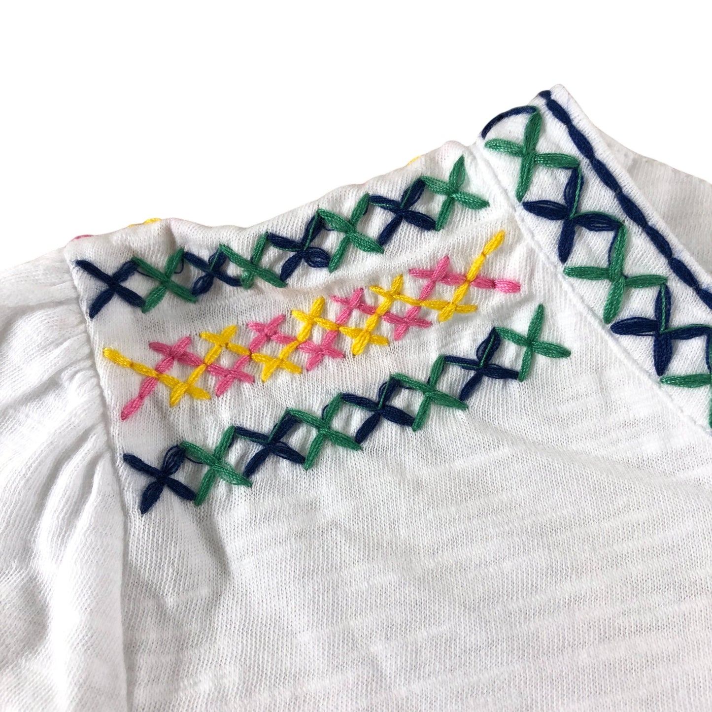 Boden White Embroidered Shirt - Size 12