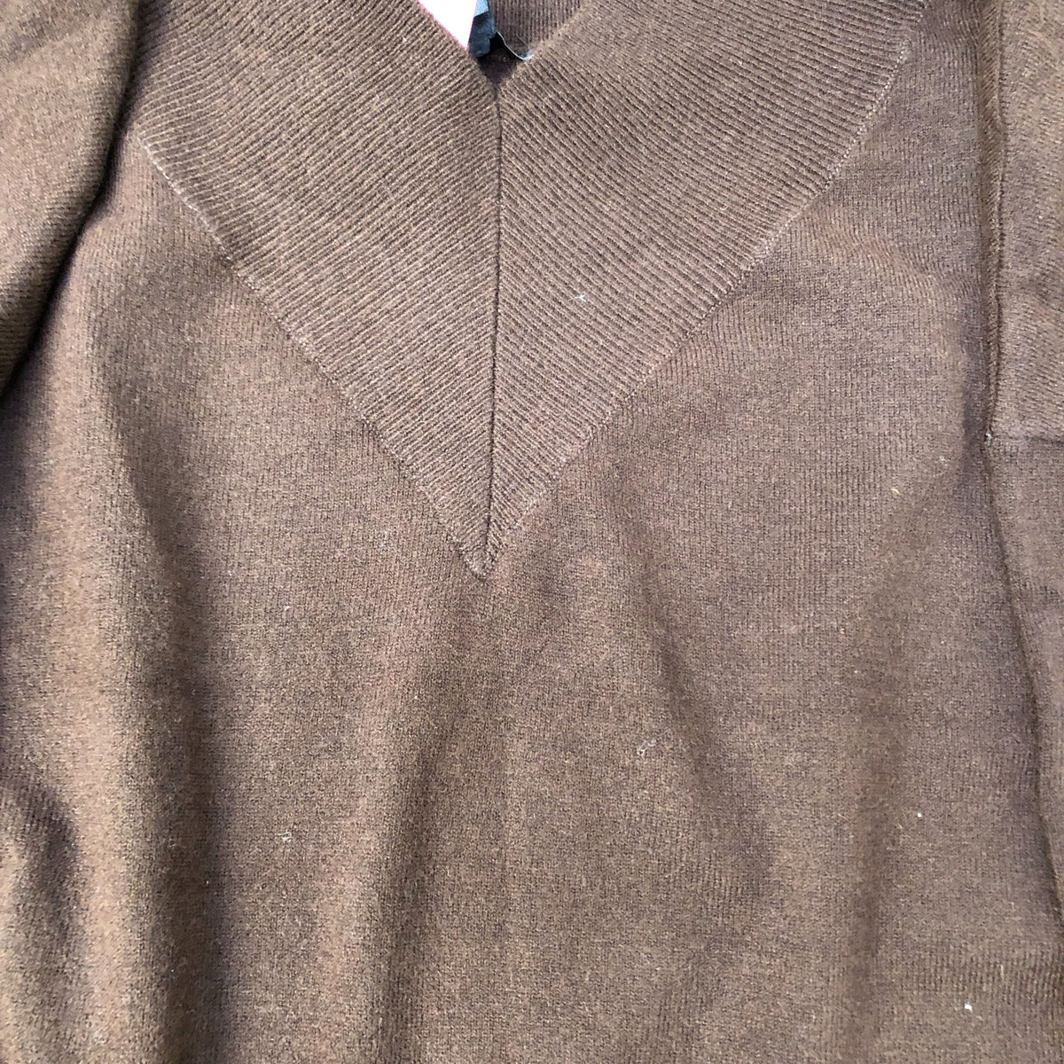 River Island Brown V Neck Sweater Women's Size 12 Medium Knit Long Sleeves