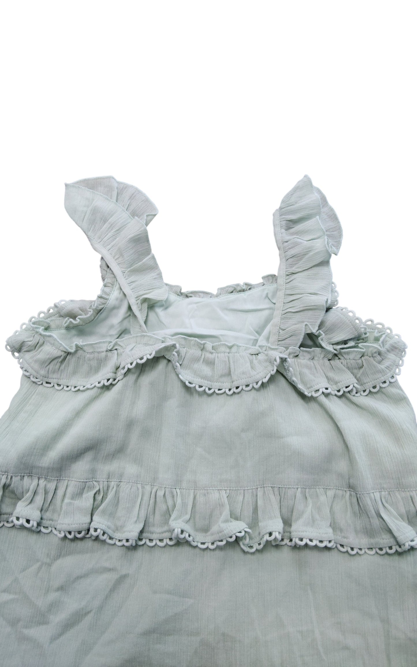 River Island Girls Dress 12 Years  Mint Green Ruffle Sleeveless Summer Dress